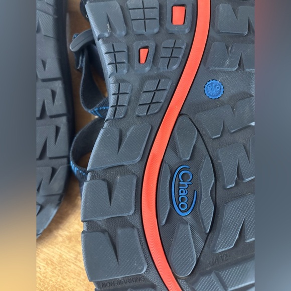 CHACO Men’s Chaco Sandals Like New Blue with Straps Size 12 - Picture 8 of 8